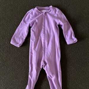 Primary Baby Organic Zip Footie- Lavender
